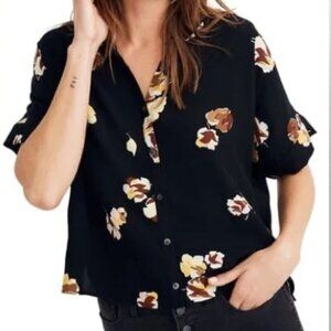 Women Madewell Getaway Oversized Button-Down Shirt in Gallery Floral Size Medium